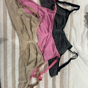 Women's Nursing Bra Set - Pink, Black, Tan